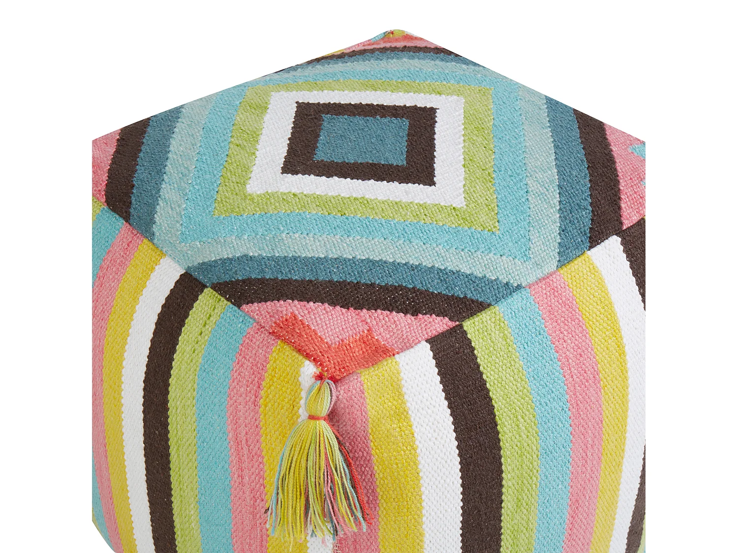 Pouf Sitzpouf Baumwolle bunt 45x45 cm quadratisch mit EPS-Füllung Boho Moneasa