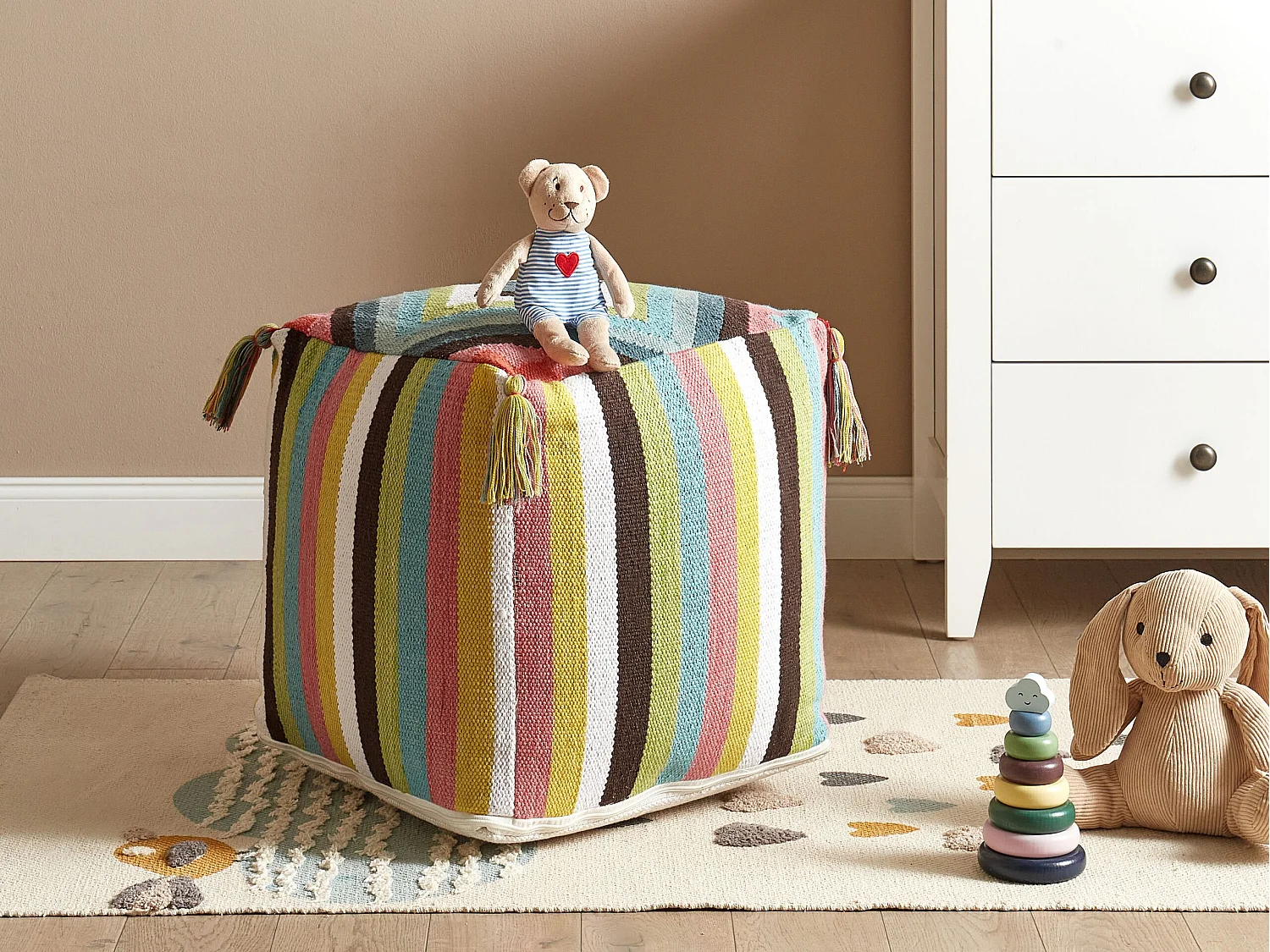 Pouf MONEASA Coton Multicolore 45 cm 45 cm 45 cm