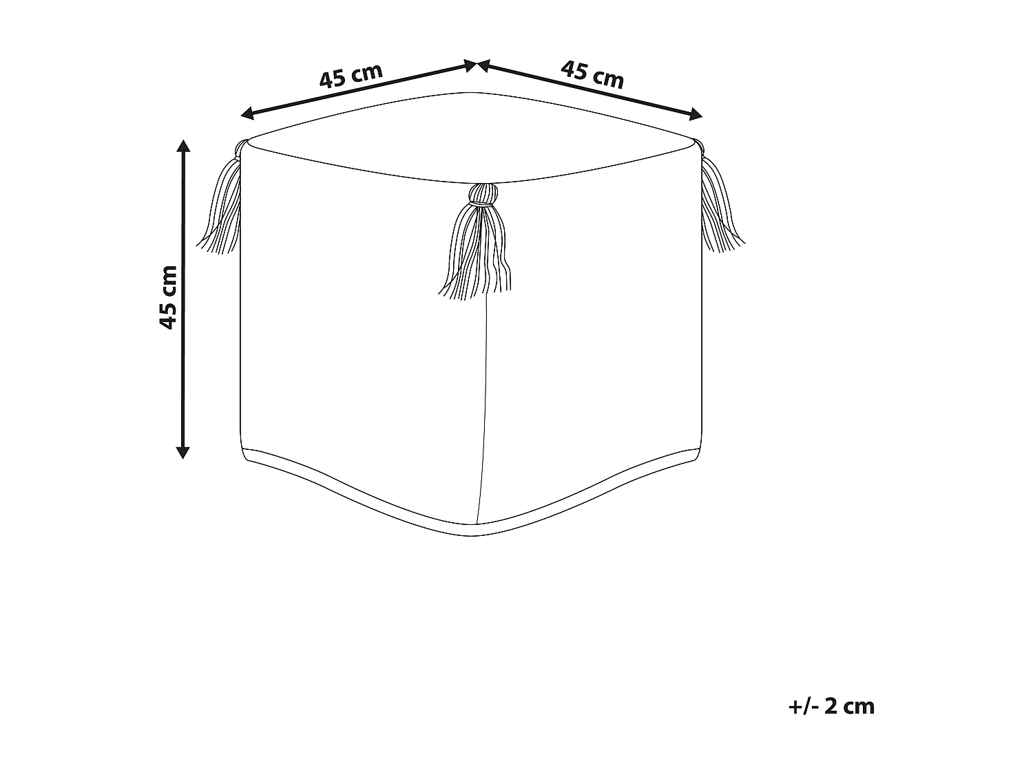 Poef MONEASA Katoen Multicolor 45 cm 45 cm 45 cm