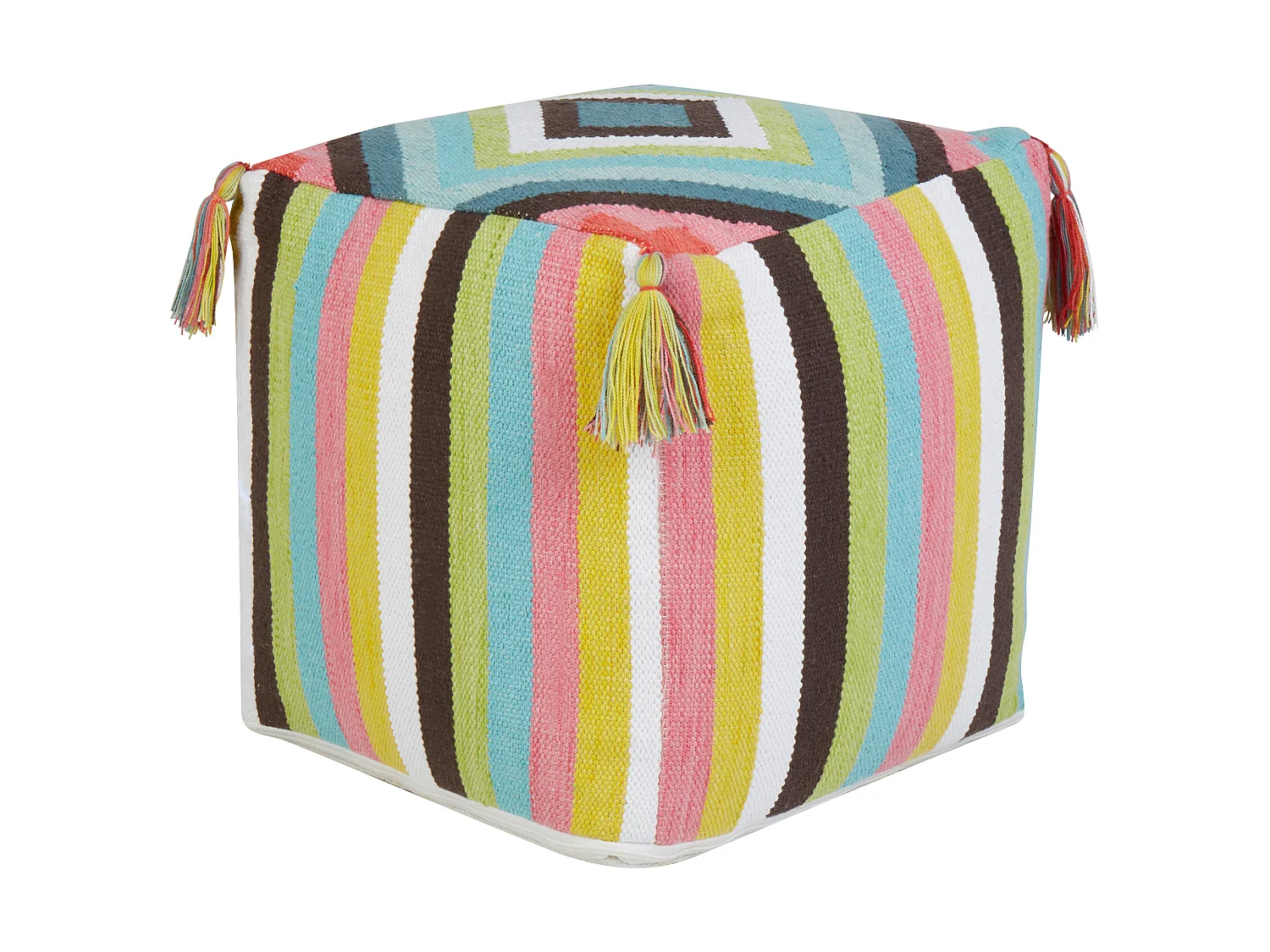 Pouf MONEASA Coton Multicolore 45 cm 45 cm 45 cm