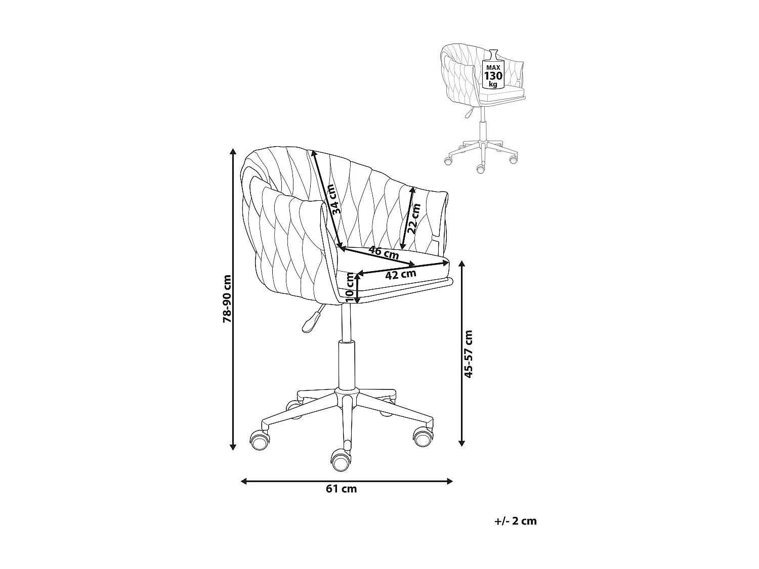 Chaise de bureau MILAN Rose