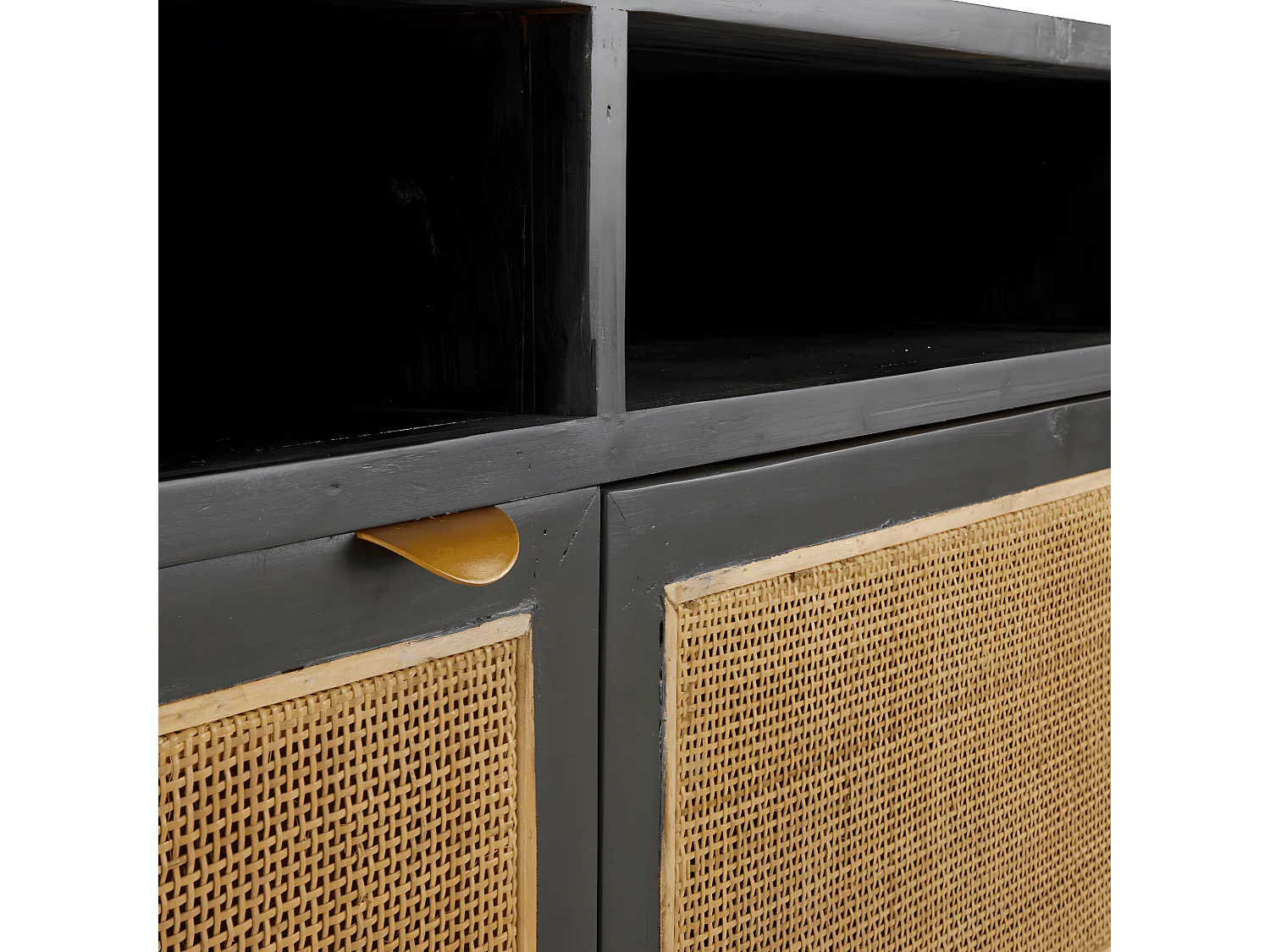 Meuble TV noir Calvi - L160 cm