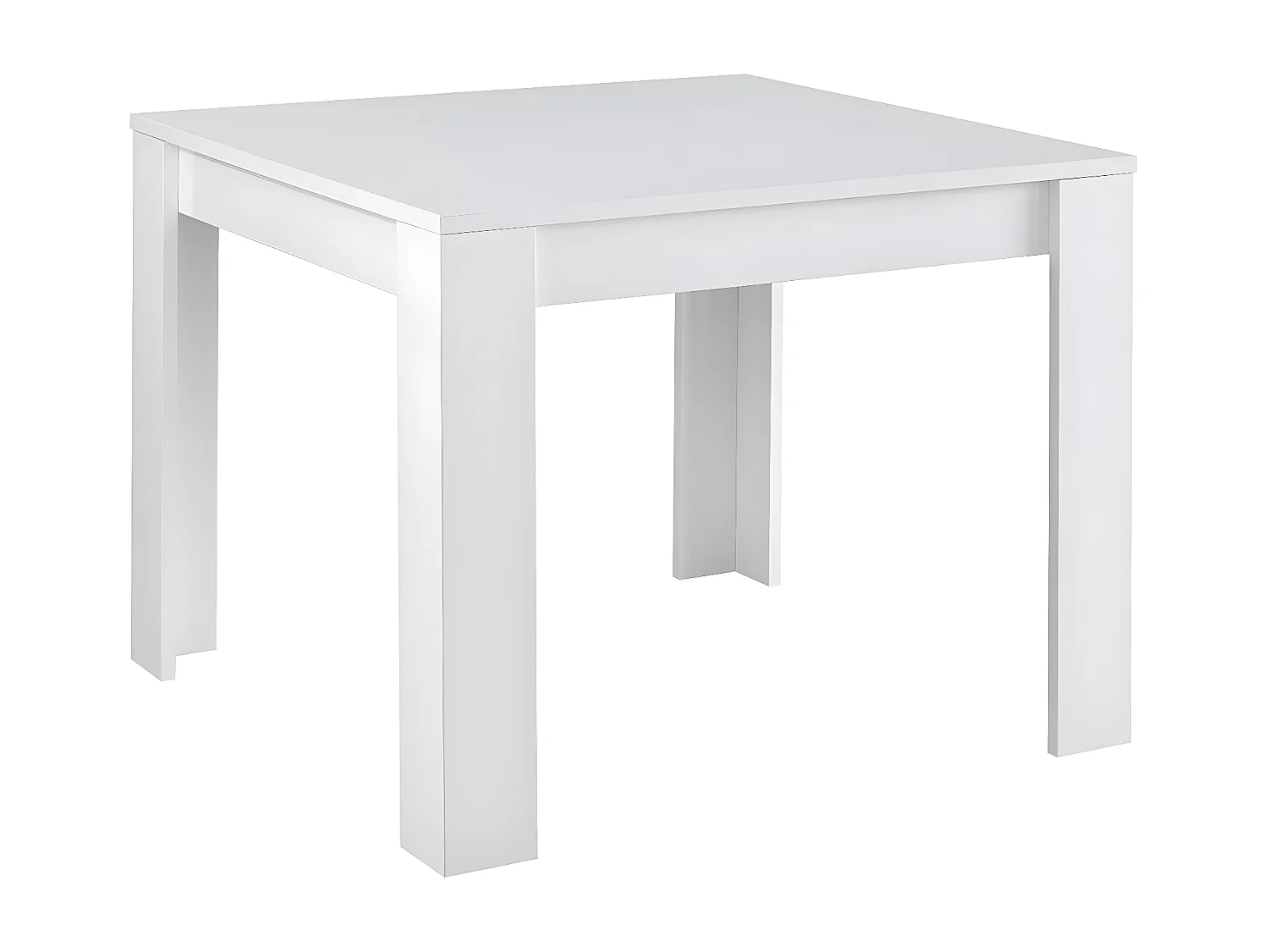 DENAE - Ensemble Salon Séjour Laqué Blanc Brillant Meuble TV + Buffet 3 Portes + Table 100cm