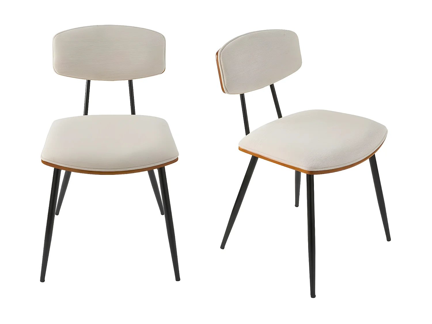 Lote de 2 sillas crema Babette - H79 cm