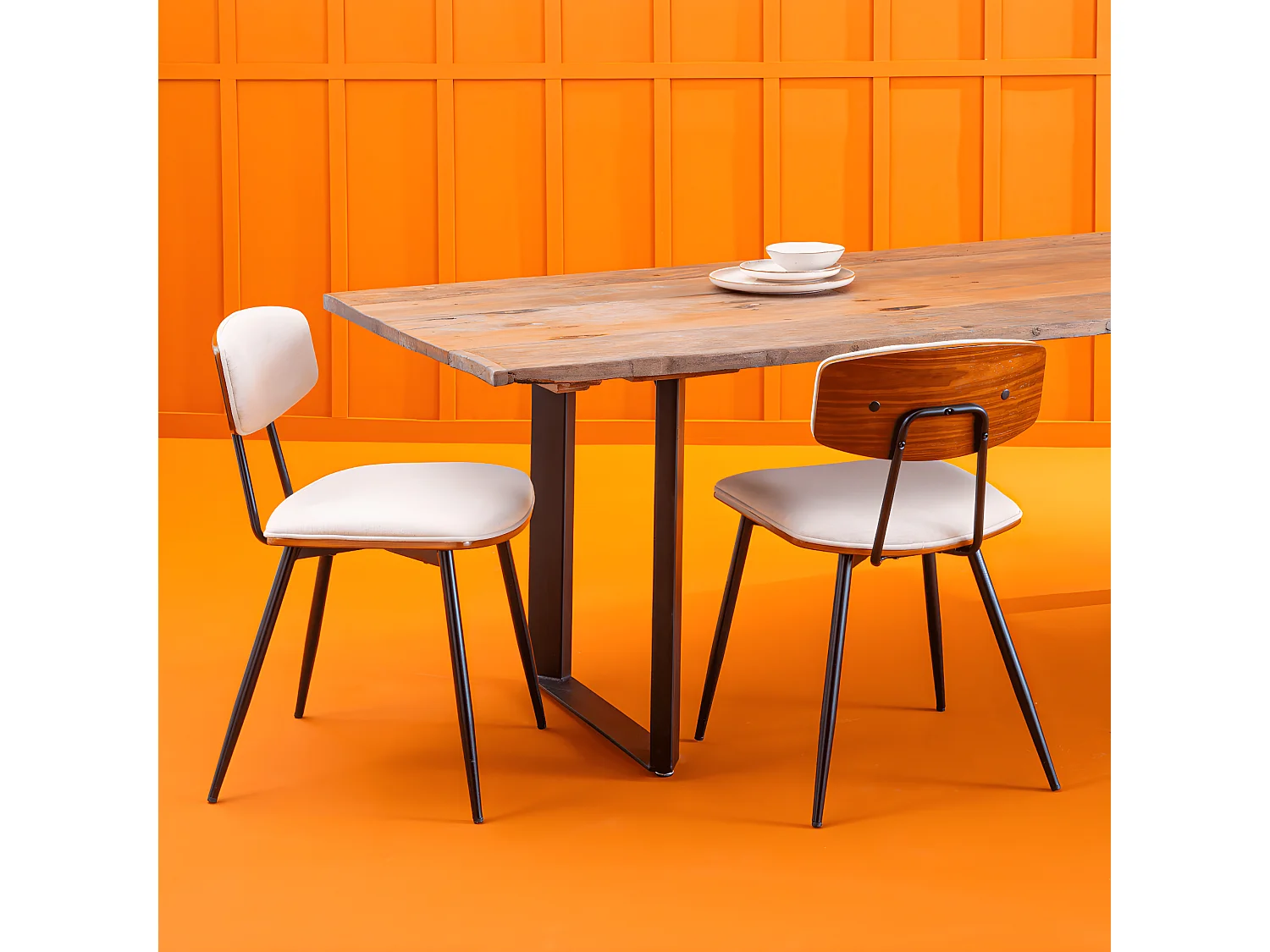 Lot de 2 chaises écru Babette - H79 cm