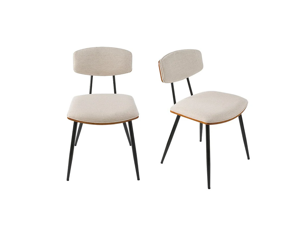 Set von 2 Babette Stühlen in Ecru - H79 cm