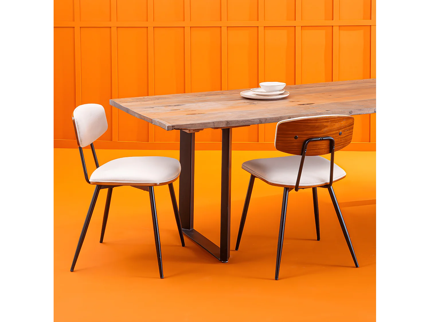 Lot de 2 chaises écru Babette - H79 cm