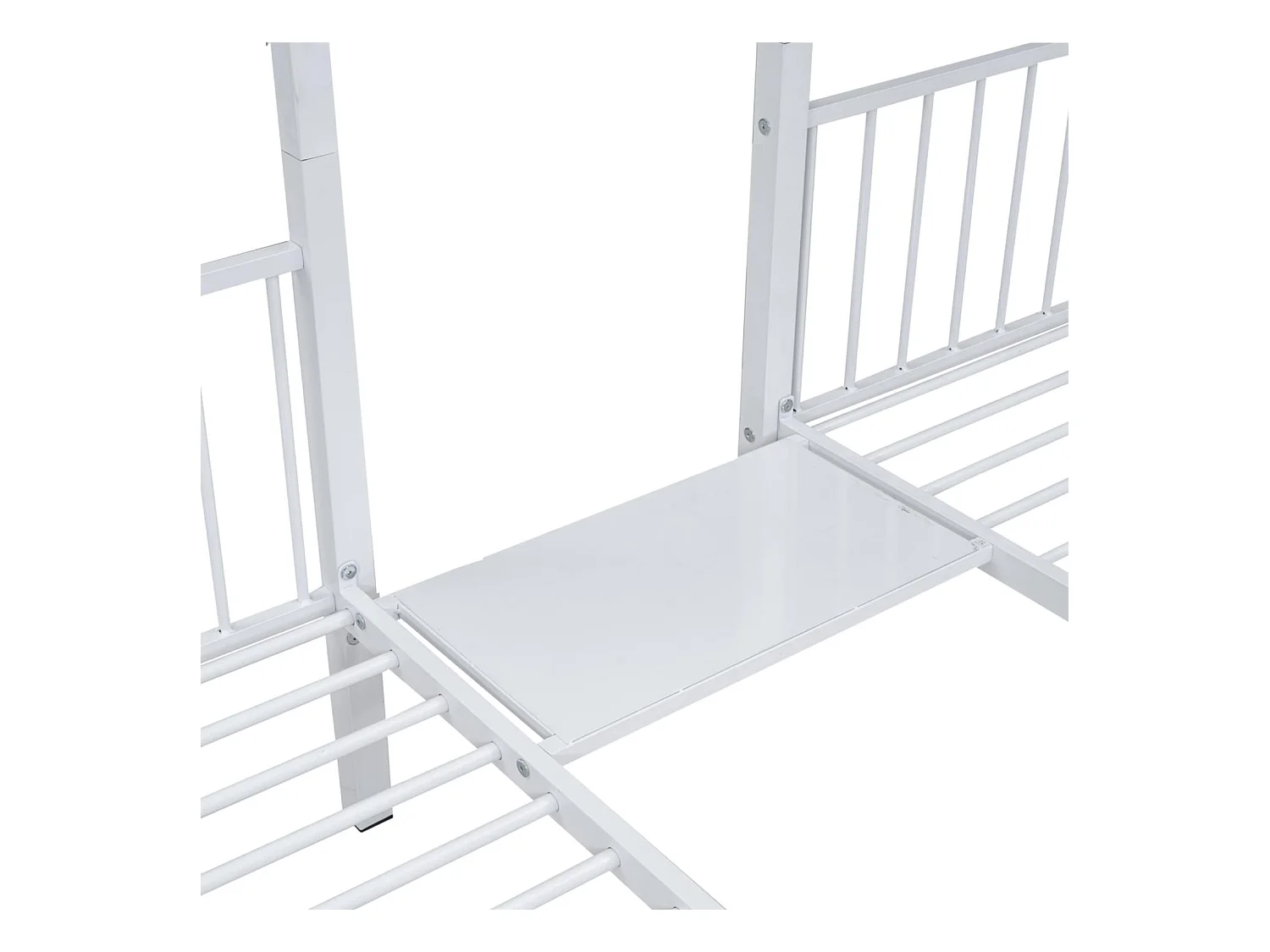 Etagenbett für 3 Kinder mit 2 Schubladen – 140 x 200 cm und 2 x 90 x 200 cm – Matratzenrahmen – Weiß (Matratze nicht im Lieferumfang enthalten)