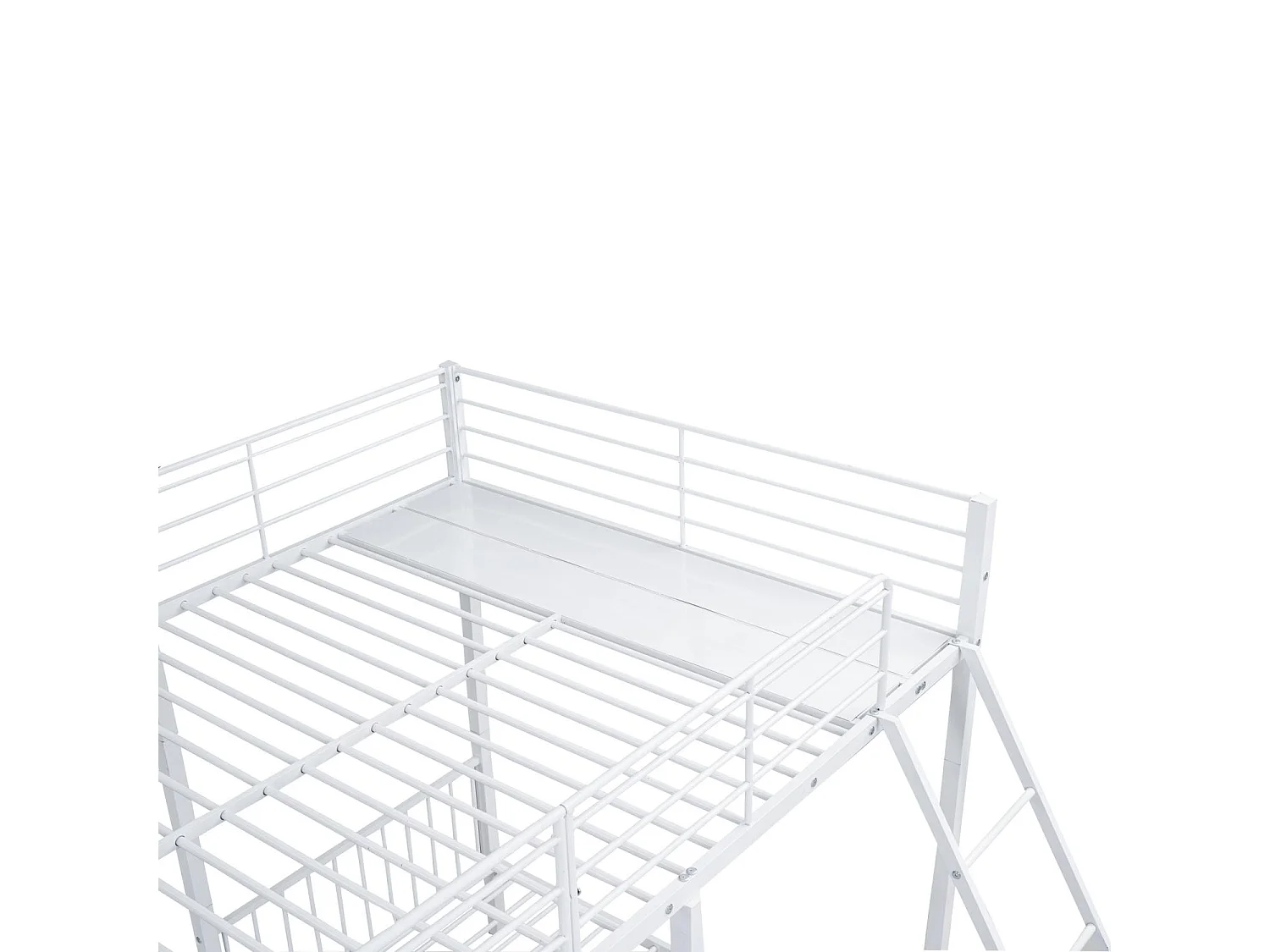 Letto a castello per 3 bambini con 2 cassetti - 140x200 cm e 2x90x200 cm - struttura del materasso - Bianco (materasso non incluso)