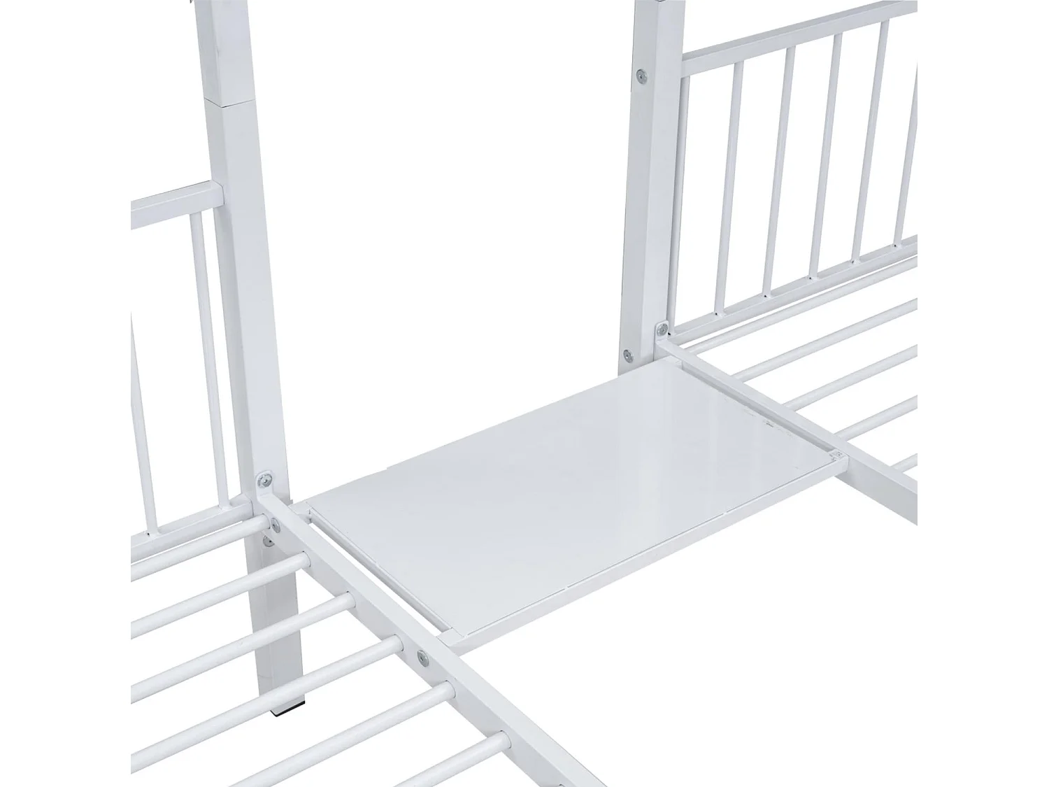 Lit superposé pour 3 enfants avec 2 tiroirs - 140x200cm et 2x90x200cm - cadre en matelas - Blanc (matelas non inclus)