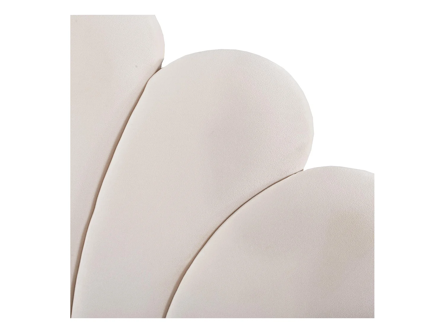 Mit Samt gepolstertes Stauraumbett – 140 x 200 cm – blumenförmiges Kopfteil – mit Lattenrost – Beige