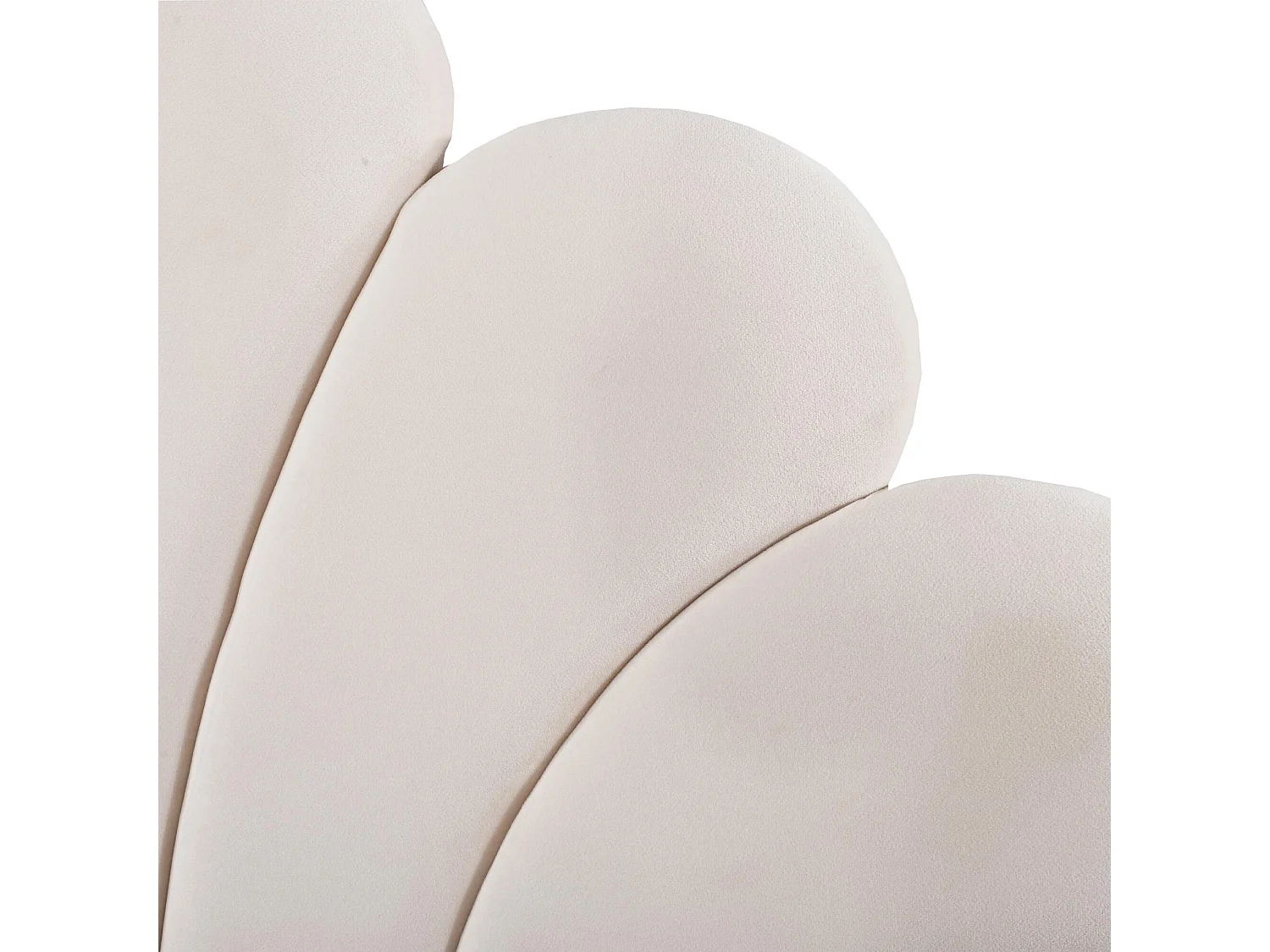 Lit coffre rembourré en velours - 140x200cm - tête de lit en forme de fleur - avec sommier à lattes - Beige