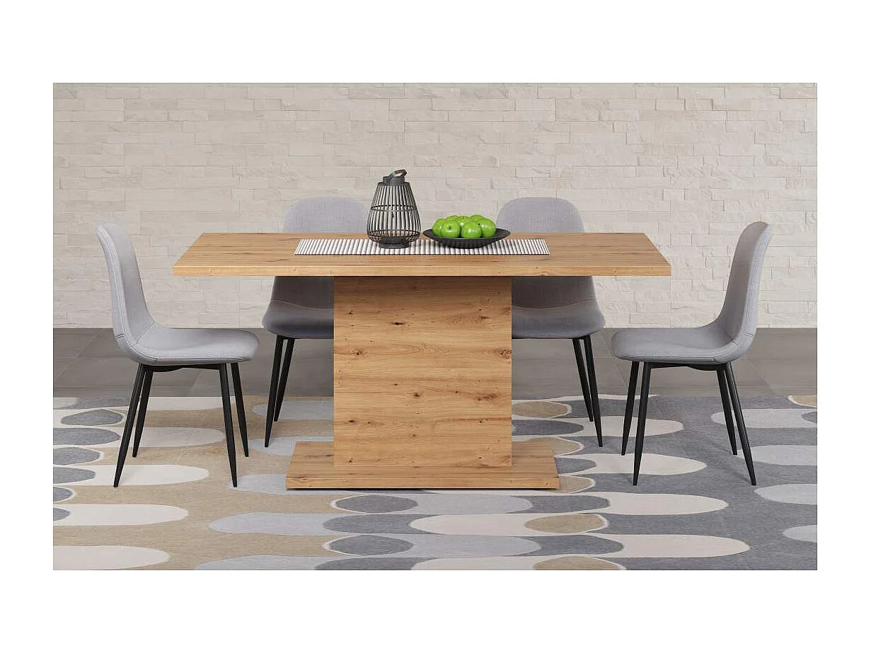 Table a manger FOLLOW 6 personnes - Mélamine chene artisan - L160 x P80 x H76 cm - TRENDTEAM