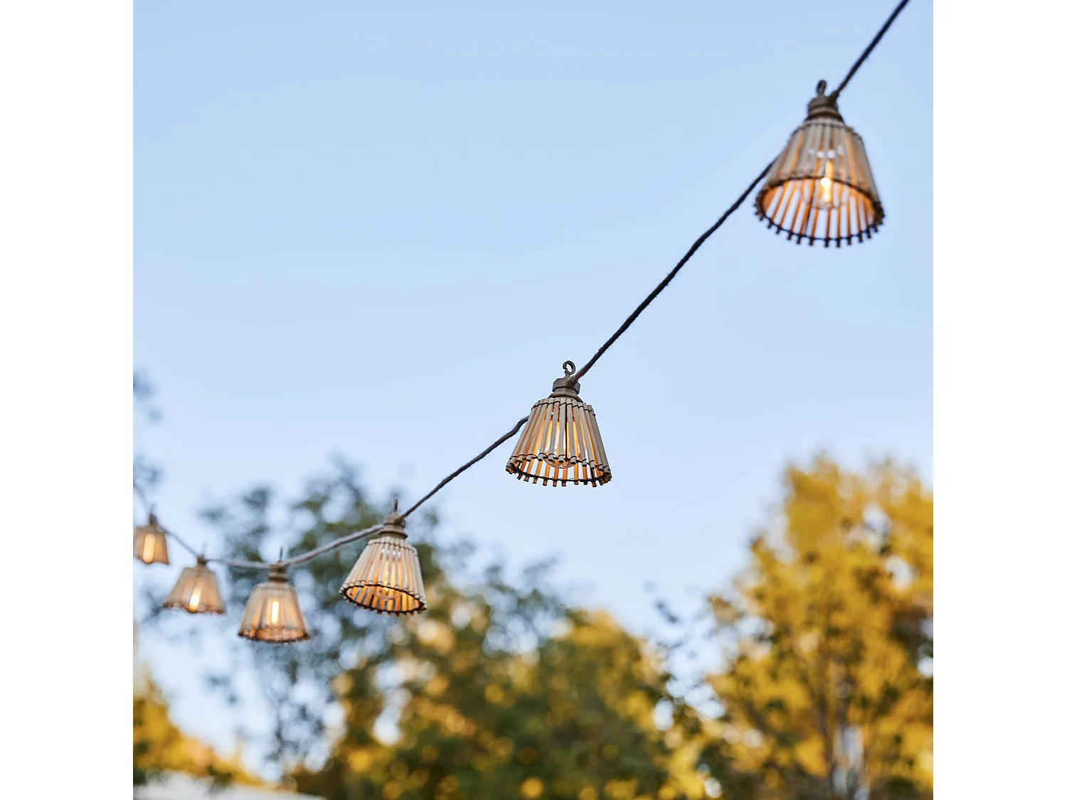 Guirlande lumineuse extérieur NATURA Bois Bambou 8m