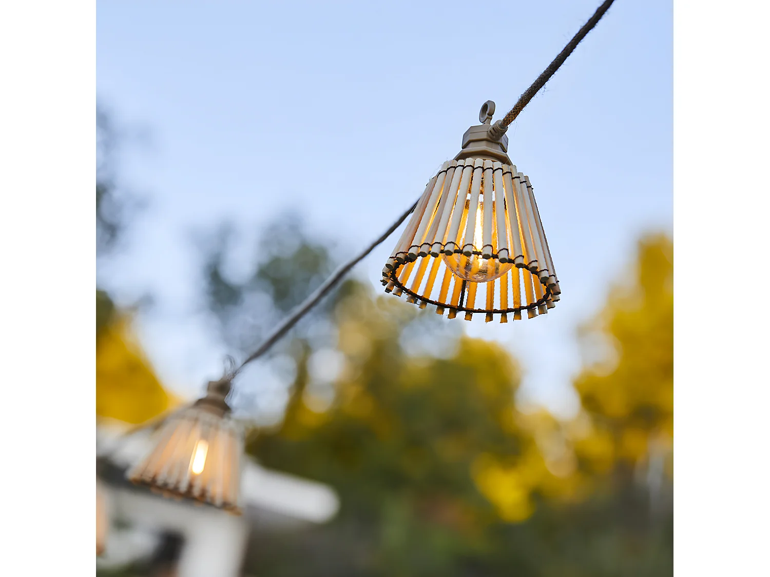 Guirlande lumineuse extérieur NATURA Bois Bambou 8m