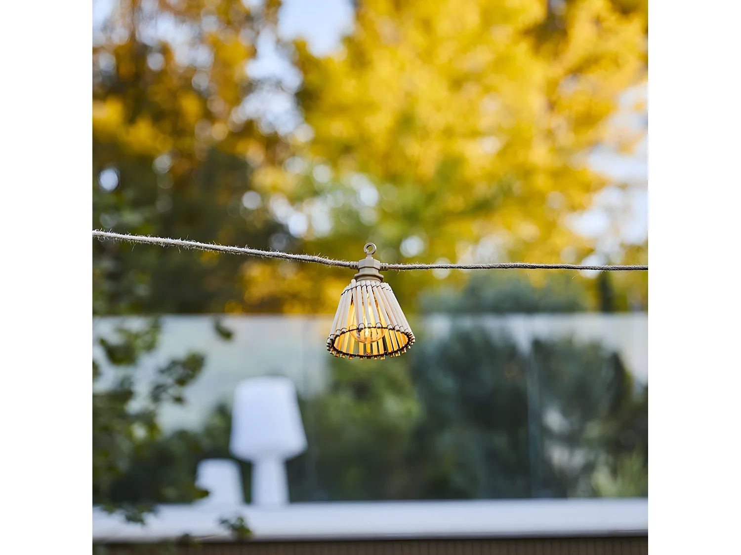 Guirlande lumineuse extérieur NATURA Bois Bambou 8m