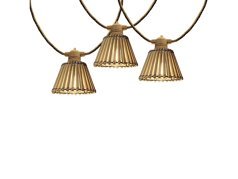 Guirlande lumineuse extérieur NATURA Bois Bambou 8m