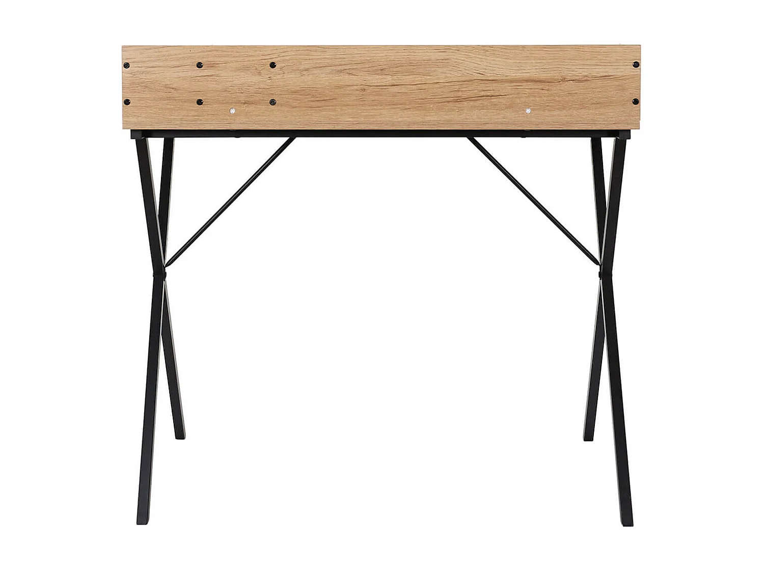 PAJAN - Bureau avec petits rangements Effet Bois avec Tasseaux