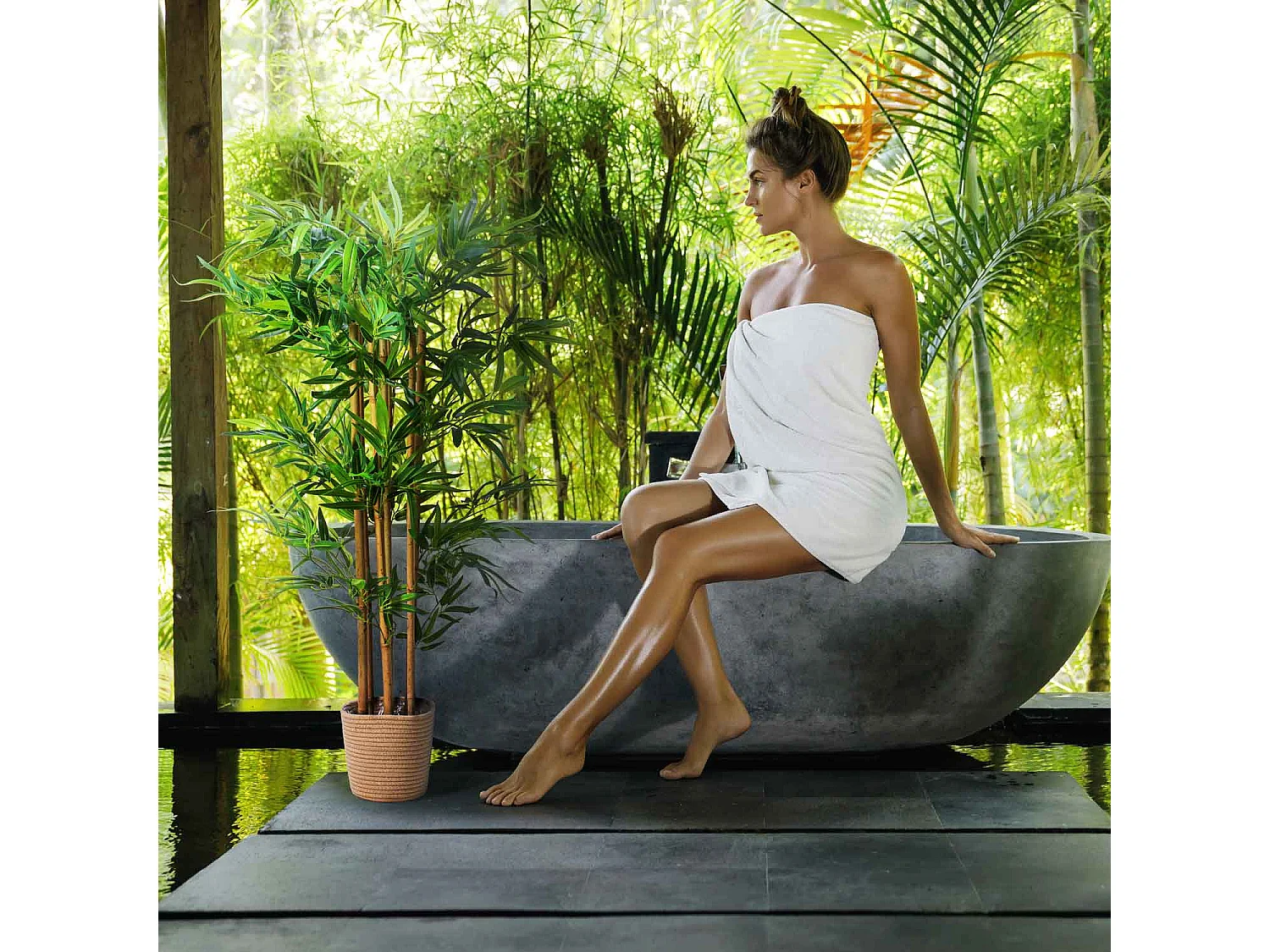 Bamboo - Planta artificial em vaso H120 cm