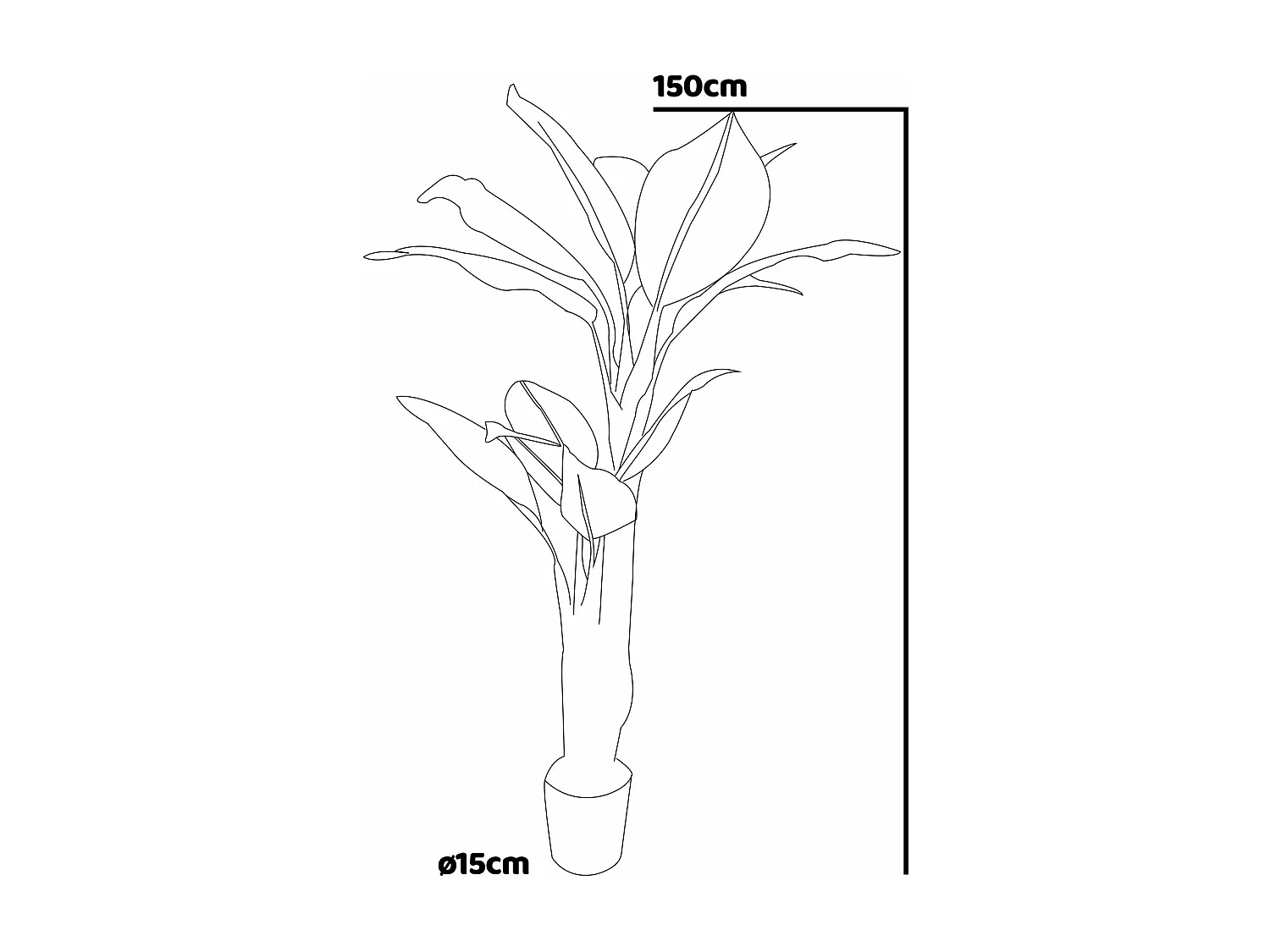 Banana Tree - Planta artificial em vaso H150 cm