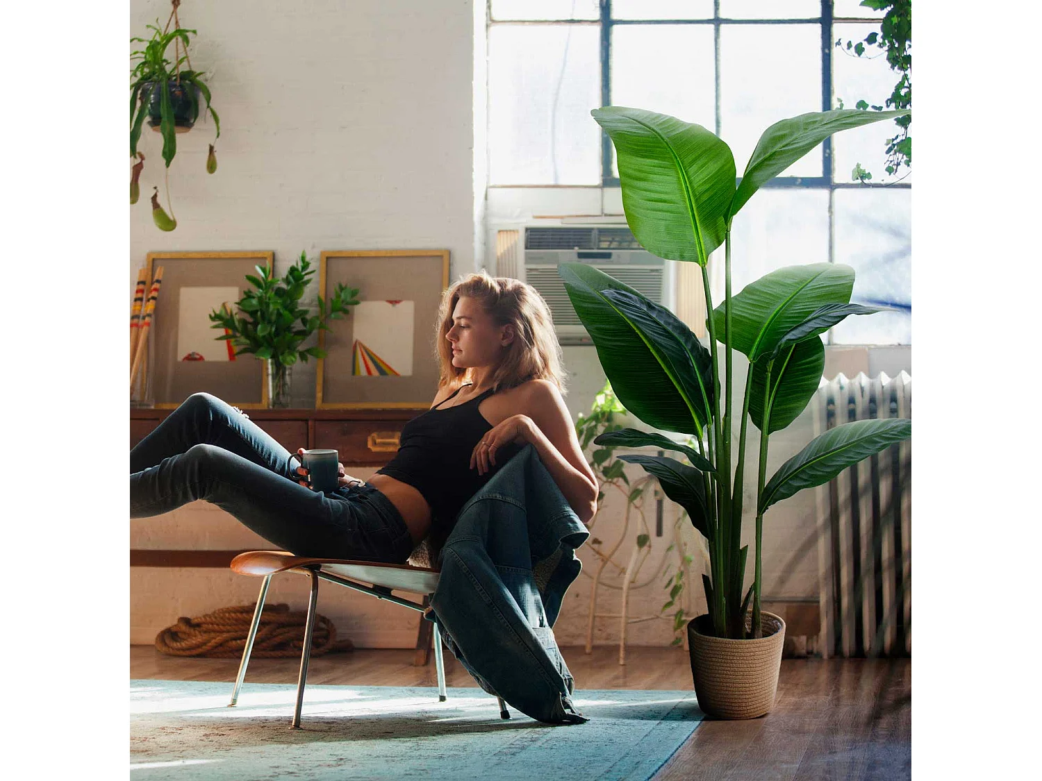 Banana Traveller - Planta artificial em vaso H160 cm