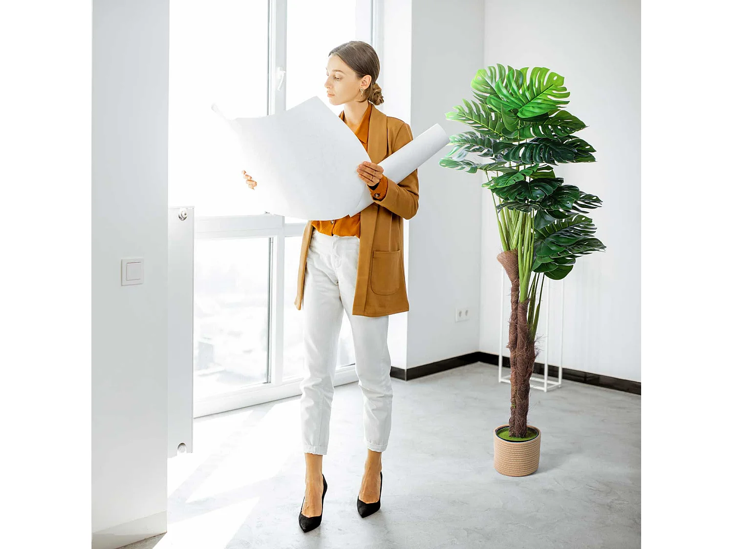 Monstera - Planta artificial en maceta H160 cm