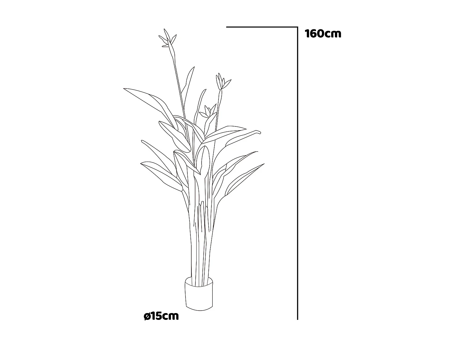 Bird of Paradise - Planta artificial em vaso H160 cm