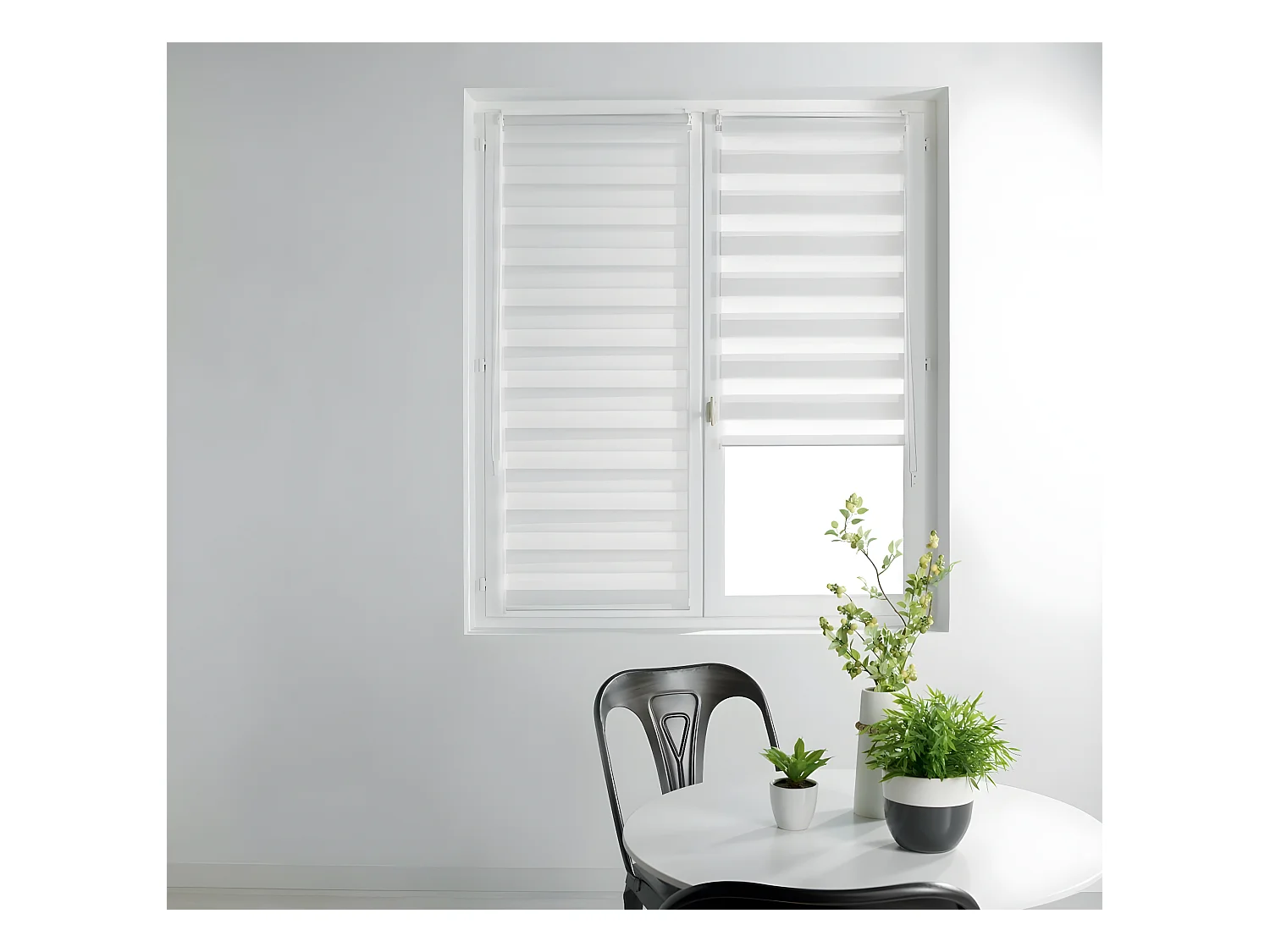 Store enrouleur 60 x 90 cm Day-night blanc