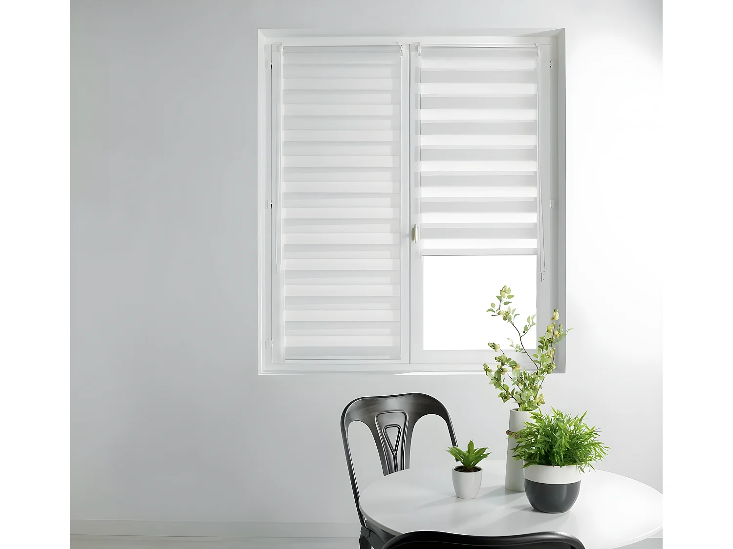 Store enrouleur 60 x 90 cm Day-night blanc