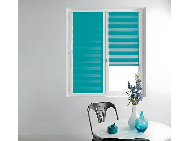 Store enrouleur 60 x 90 cm Day-night bleu