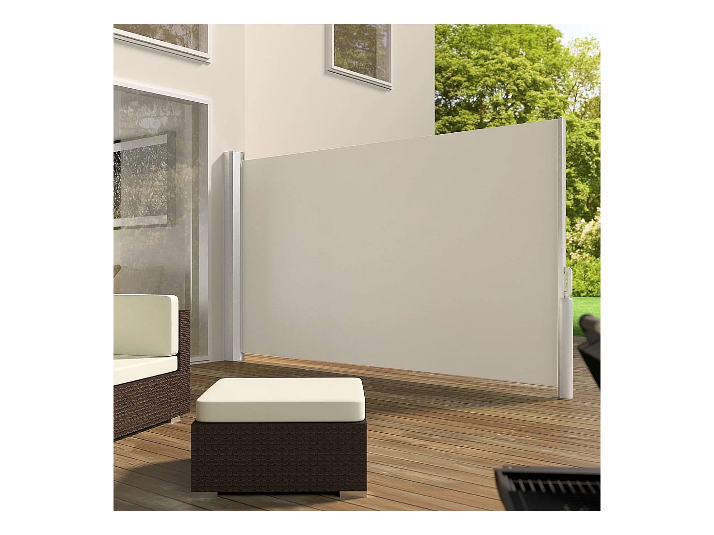 Hitee - Toldo deslizante lateral para terraza, balcón, patio H160 cm