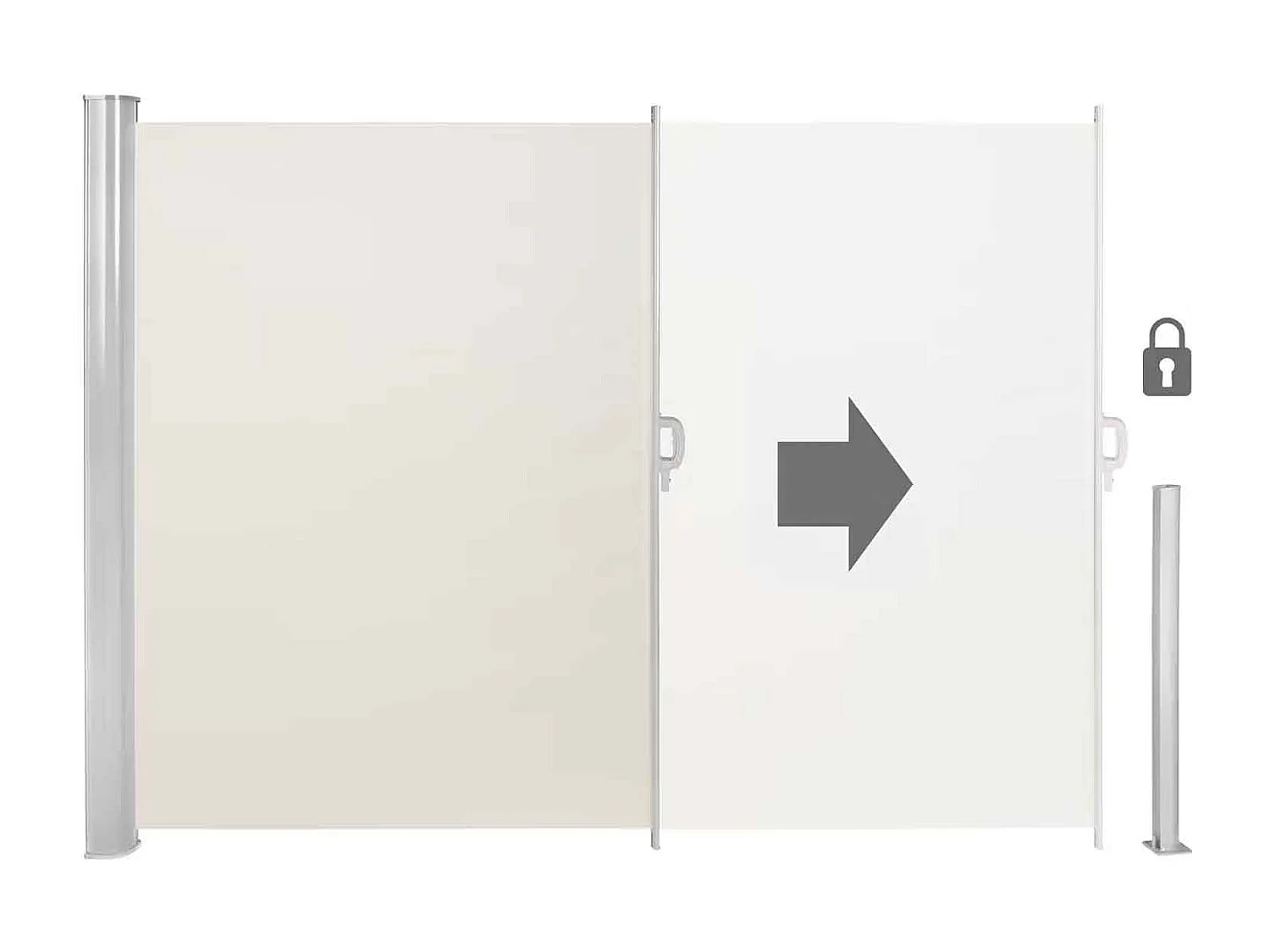 Hitee - Toldo deslizante lateral para terraza, balcón, patio H160 cm