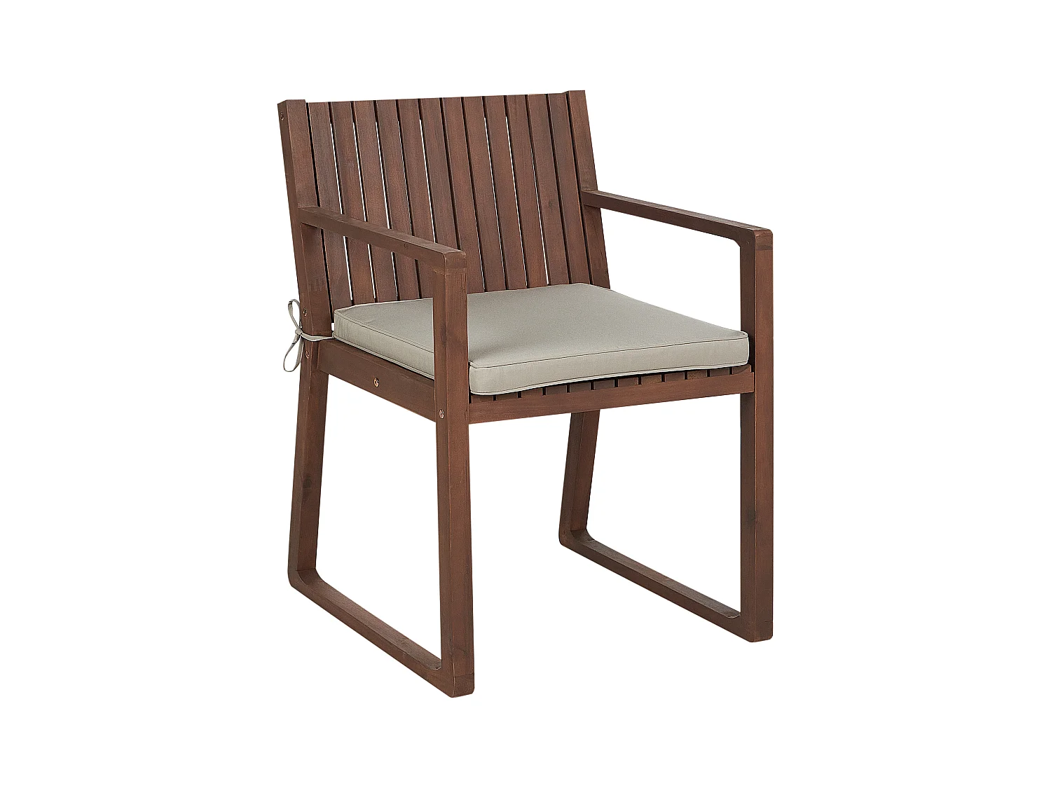 Gartenstuhl Set Akazienholz dunkelbraun mit Sitzkissen taupe 8 Stk. Sassari