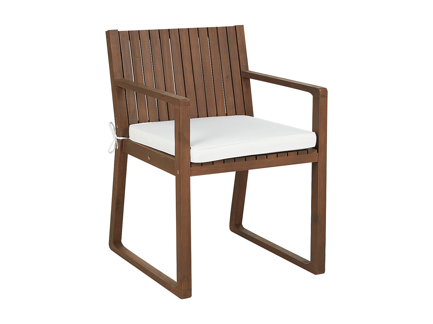 Lot de 8 chaises de jardin avec coussins SASSARI Acacia Blanc cassé