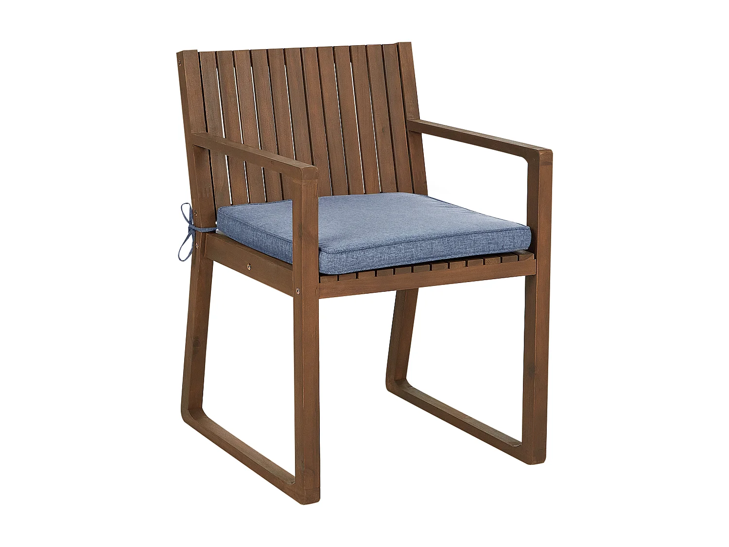 Lot de 8 chaises de jardin avec coussins SASSARI Acacia Bleu