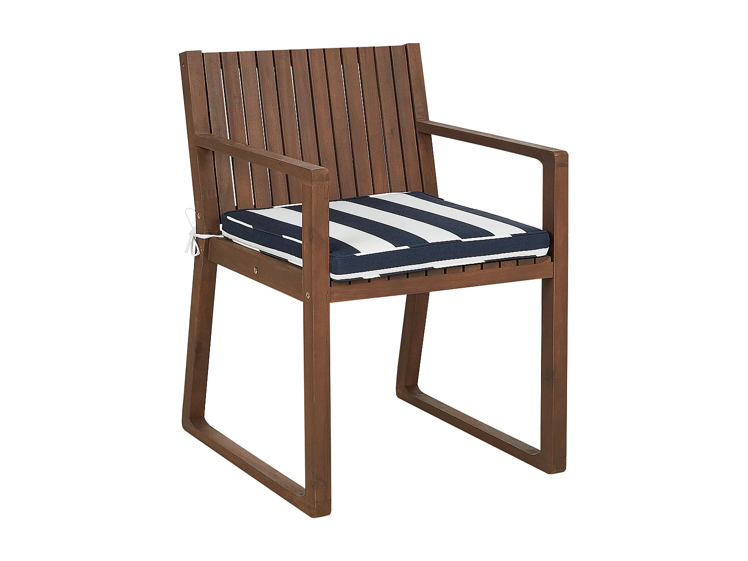 Lot de 8 chaises de jardin avec coussins SASSARI Acacia Bleu marine