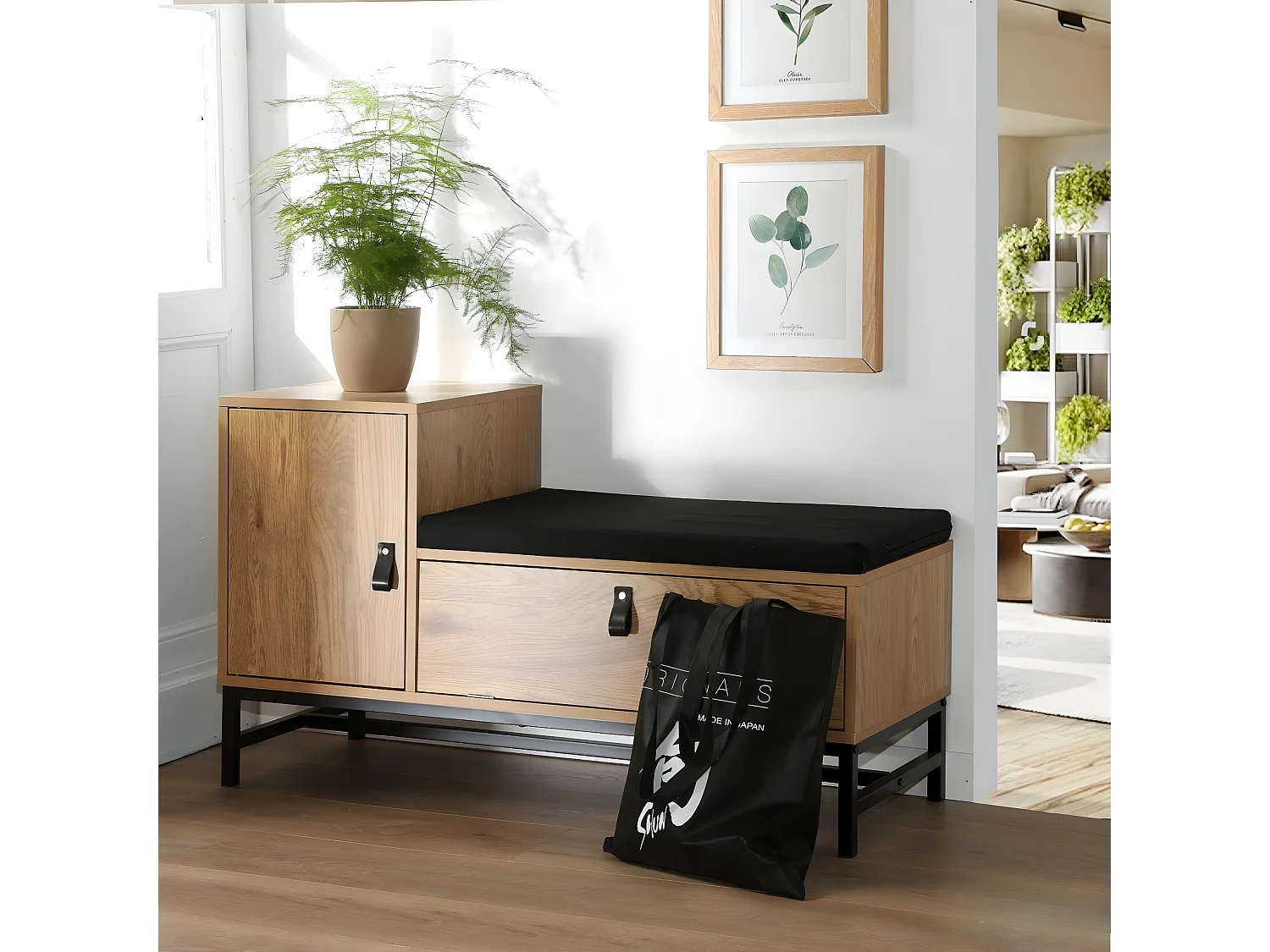 Banc d'entrée avec rangements chaussures  JILL