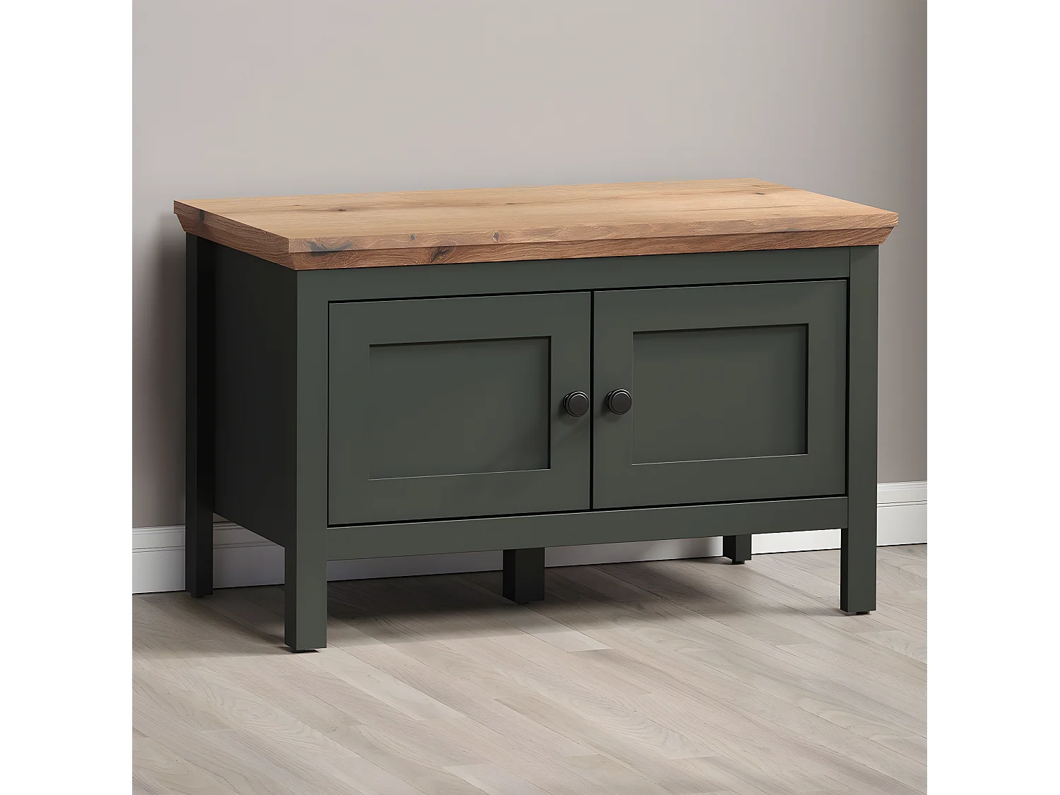 Banc avec rangement 2 portes et 2 compartiments à l'intérieur L77 cm - Stanton