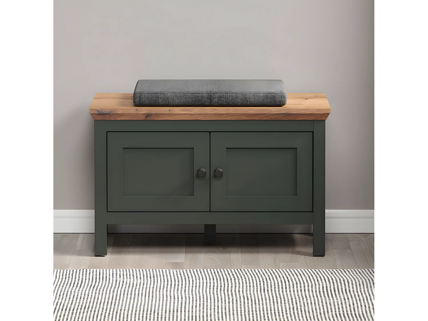 Banc avec rangement 2 portes et 2 compartiments à l'intérieur L77 cm - Stanton