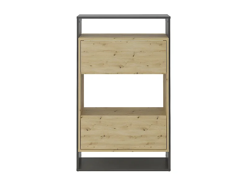 Mobile porta scarpe 2 cassetti in rovere e grigio scuro Verona 2 - L68,5 cm