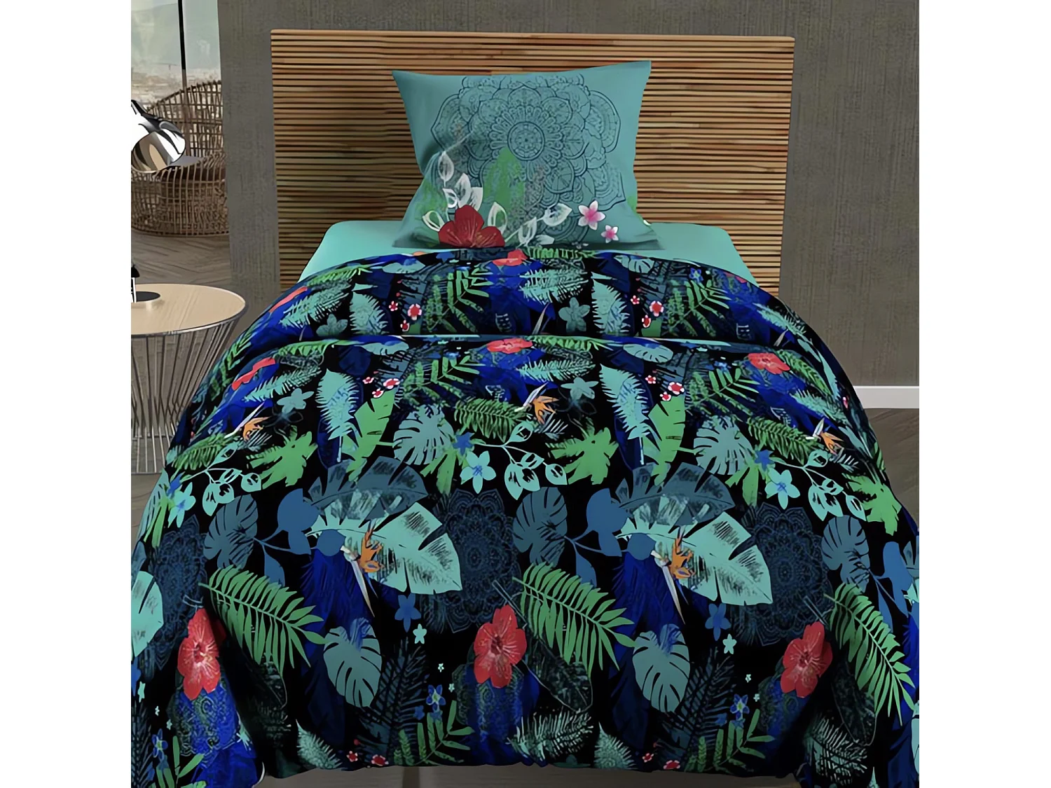 Set funda nórdica de microfibra BALI negro 140X200 cm, por Intemporel