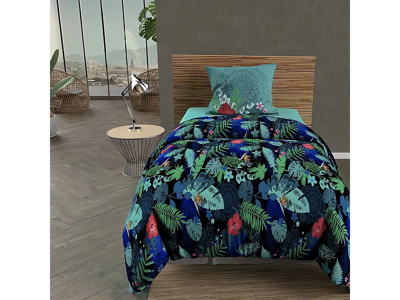 Set funda nórdica de microfibra BALI negro 140X200 cm, por Intemporel