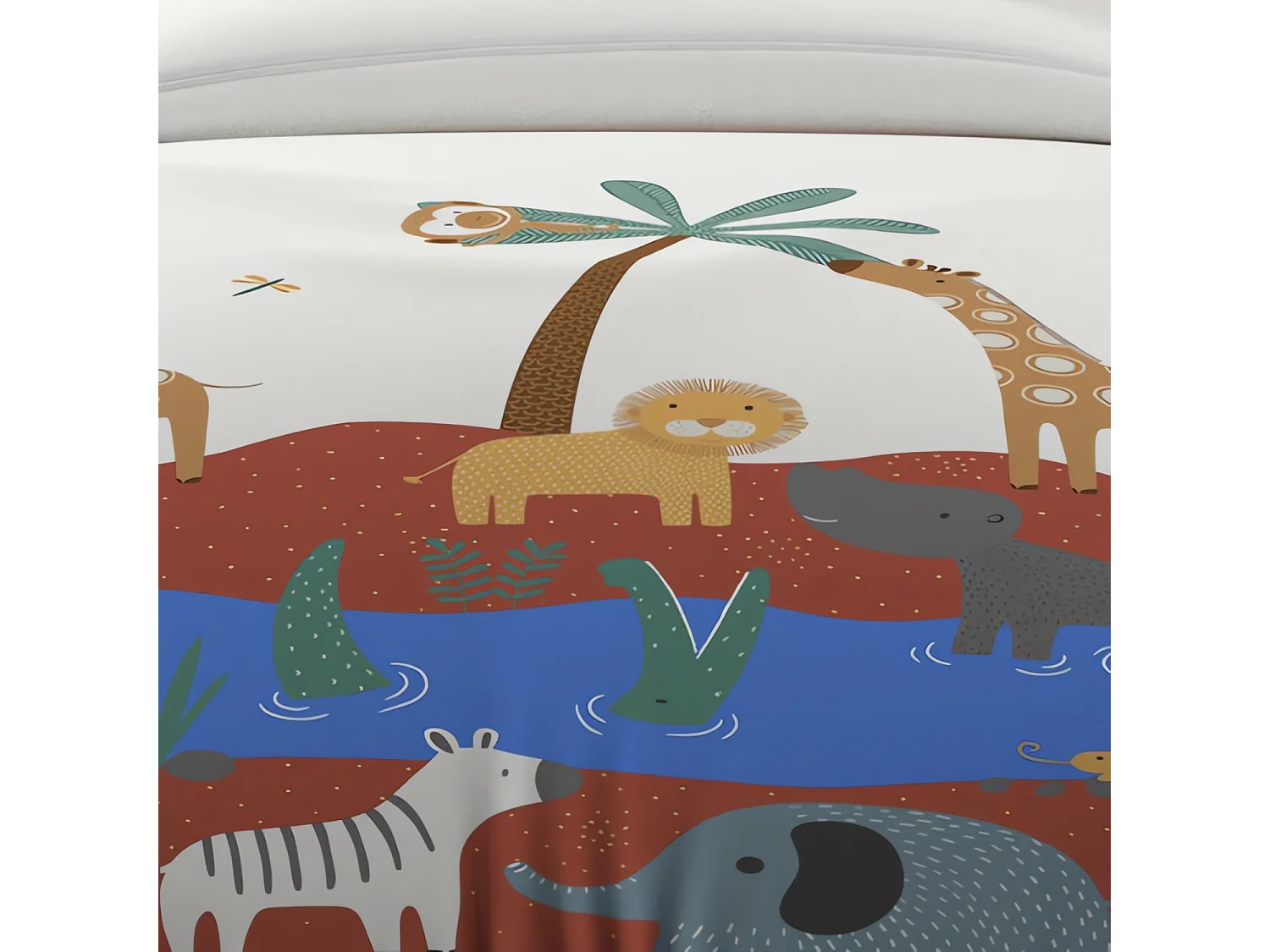 Set funda nórdica 140x200 cm SAVANE Ladrillo, 100% algodón 57 hilos/cm2