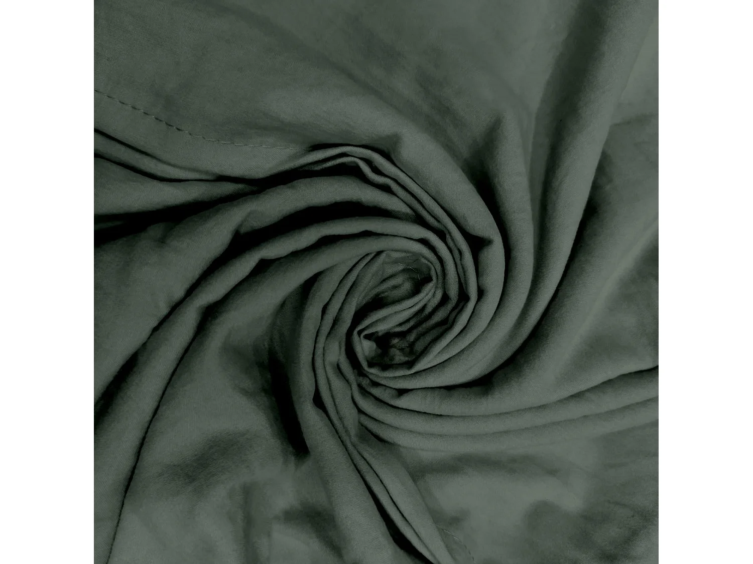 Parure housse de couette en microfibre lavée 240x220 cm BOHEME vert kaki, par Soleil d'Ocre