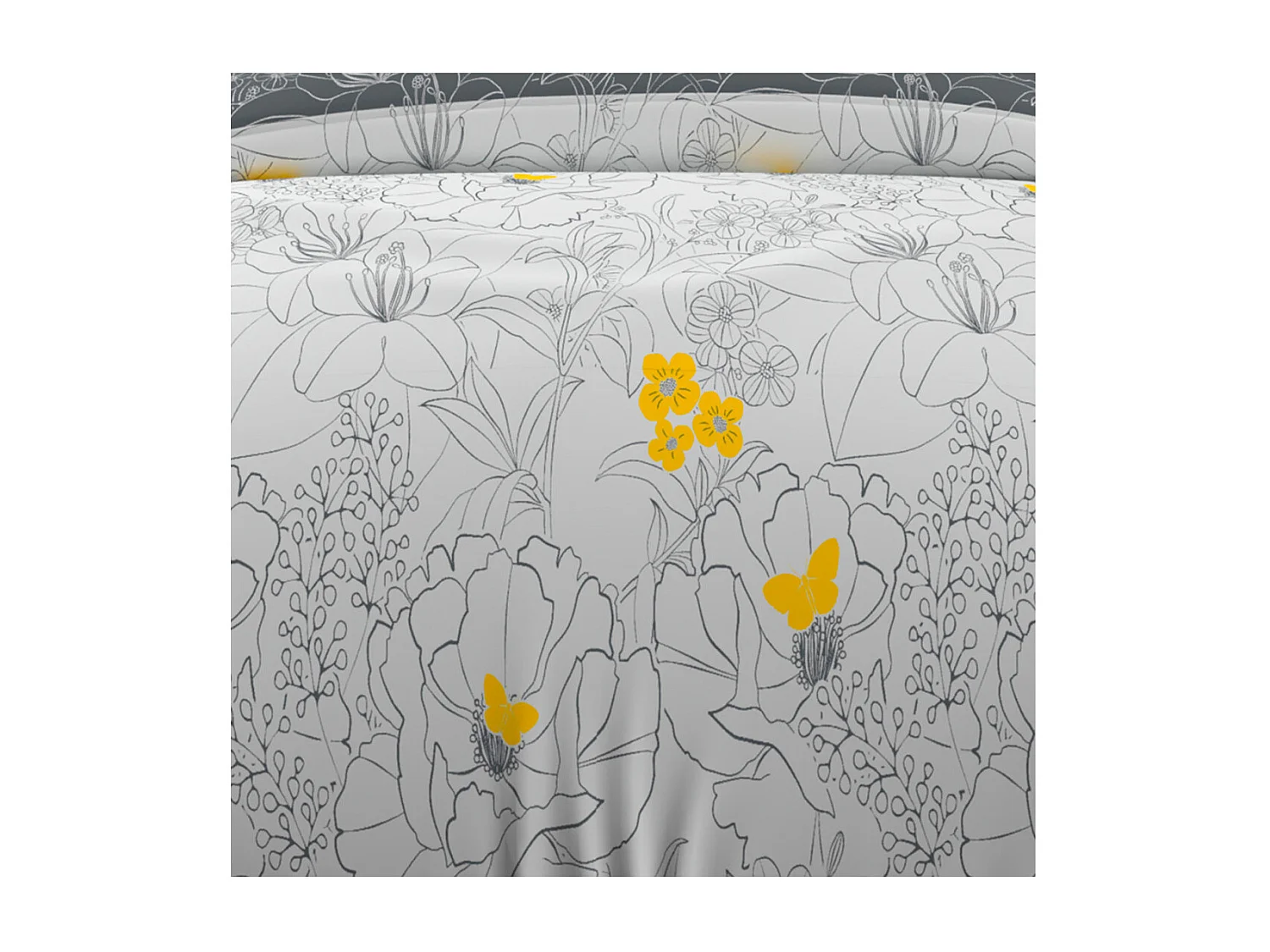 Parure Housse de couette 140x200 cm LISA Blanc 57 fils/ cm2, par Soleil d'Ocre
