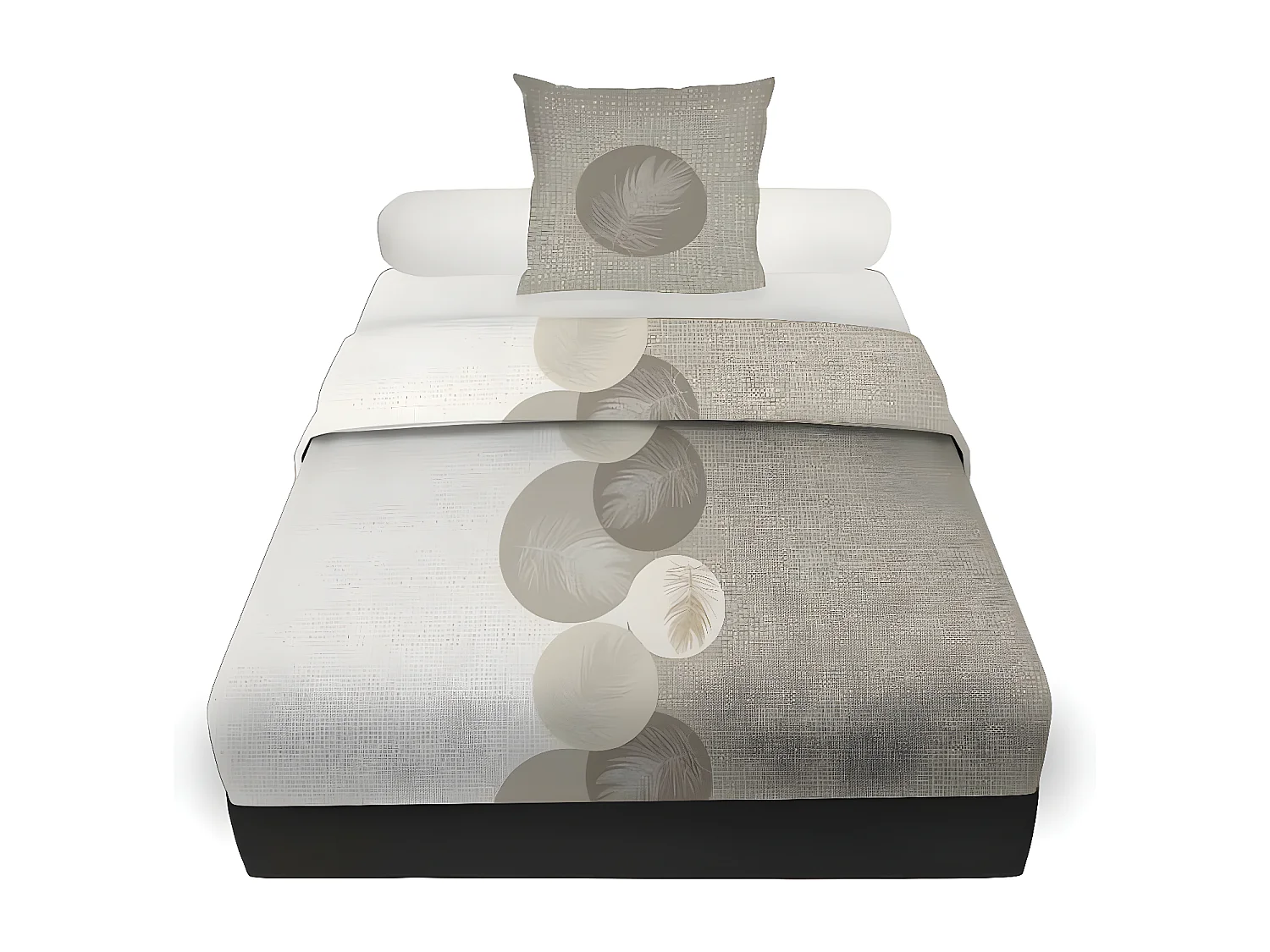 Parure de draps 180x290 cm en coton LUNA Taupe, par Soleil d'ocre