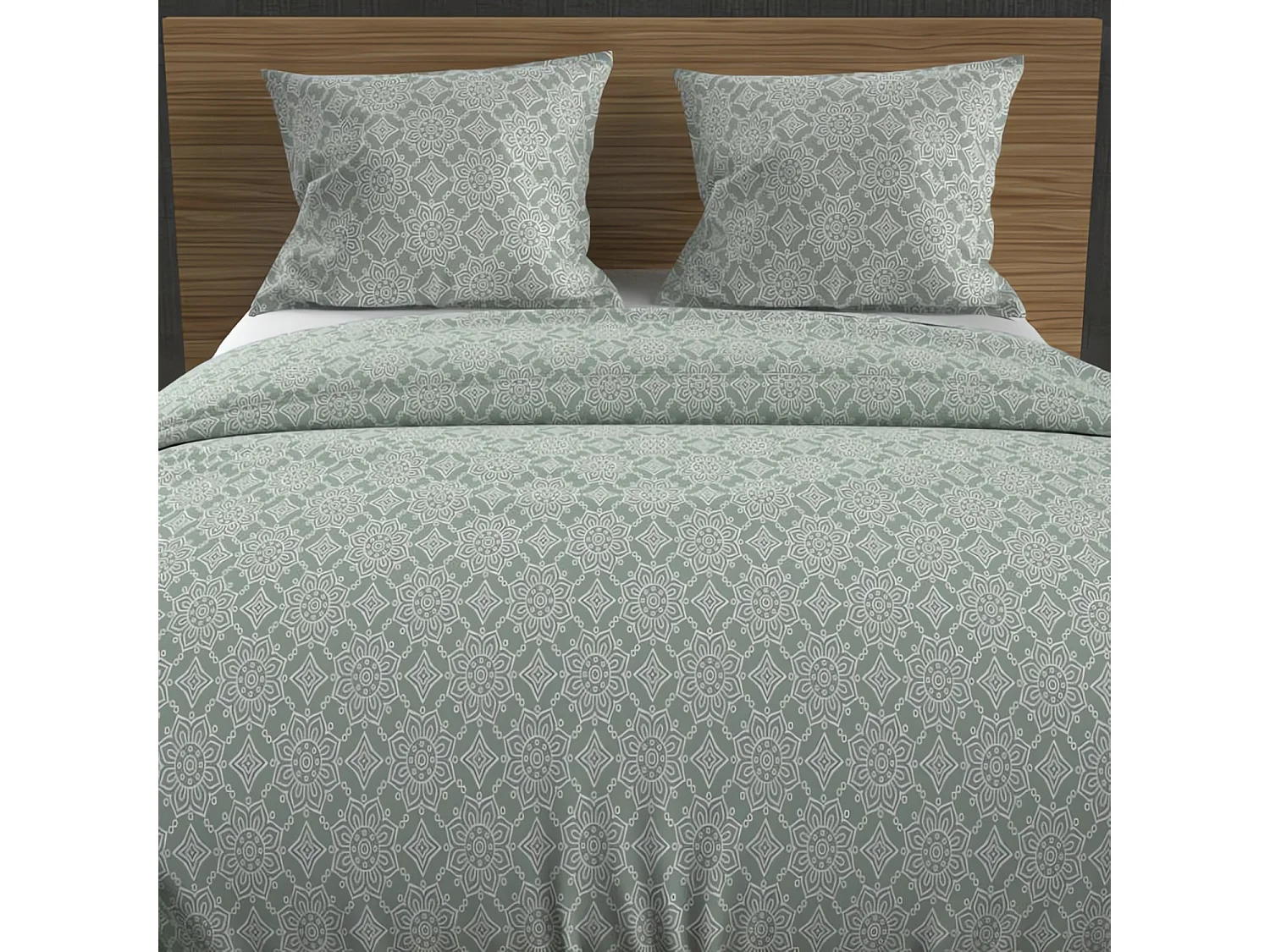 Set funda nórdica de algodón 57 hilos 260x240 cm ESMERALDA verde