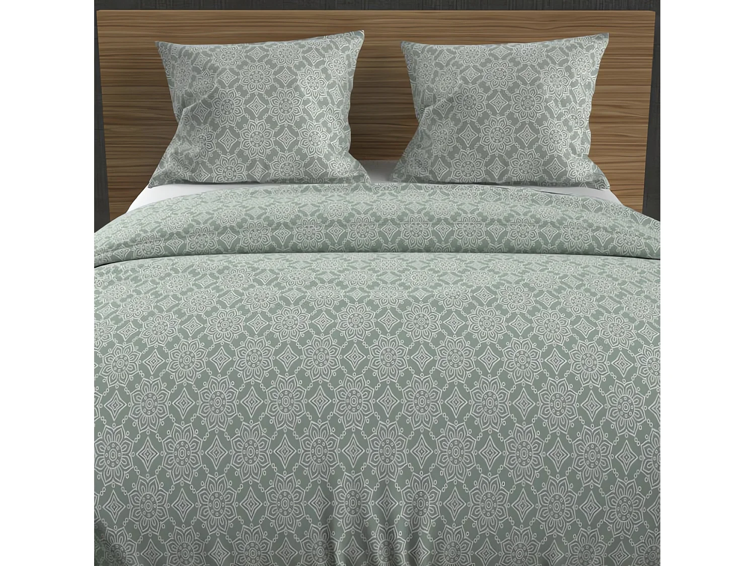Set funda nórdica de algodón 57 hilos 240x220 cm ESMERALDA verde