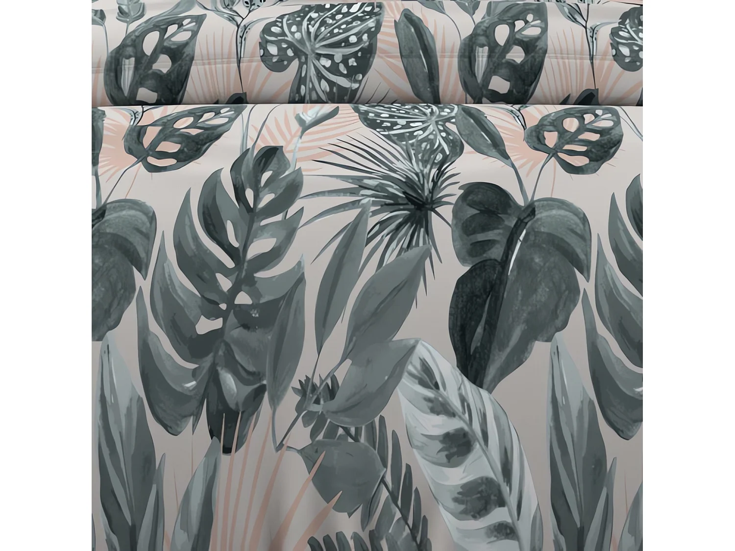 Set funda nórdica de algodón 57 hilos 240x220 cm TROPIC green