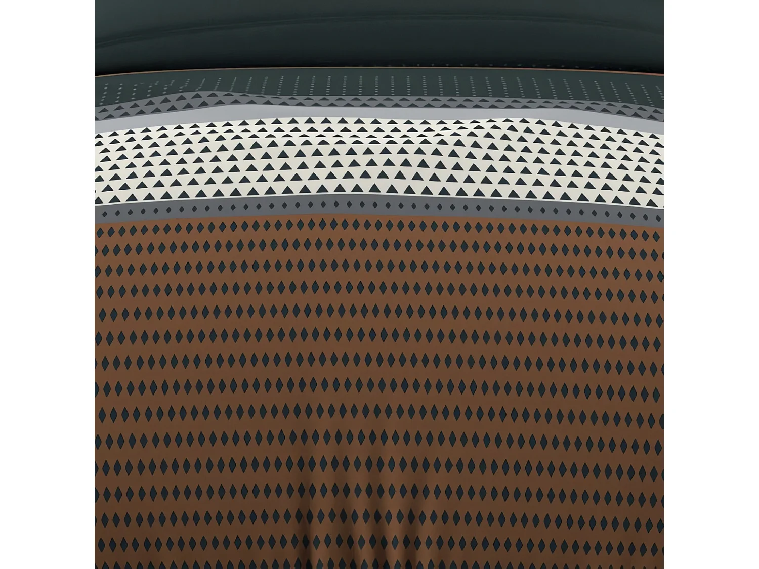 Parure housse de couette coton 57 fils 140x200 cm THALES brique, par Soleil d'ocre